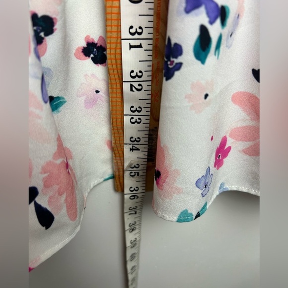 CeCe Midi Dress 8 Floral pleated Hem Cottage  Sheer old money Resort Vacation - Picture 12 of 14